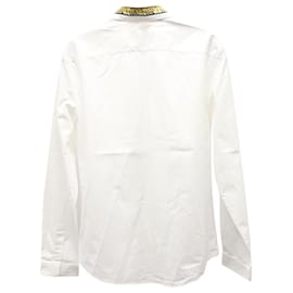 Gucci-Camicia Oxford Gucci Duke applicata in cotone bianco-Bianco