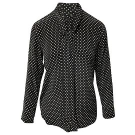 Equipment Equipaggiamento Camicia Kate Moss Slim Signature Star Print in seta nera Nero