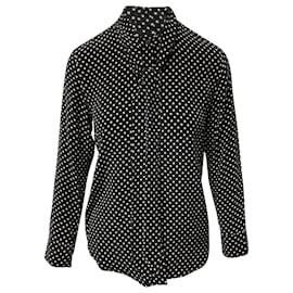 Equipment-Equipment Kate Moss Slim Signature Star Print Shirt in Black Silk-Black
