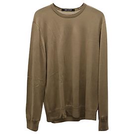 Neil Barrett Pull à Col Ras du Cou en Laine Marron Camel Marron