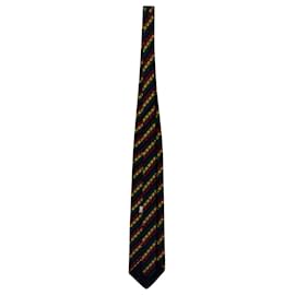 Moschino-Moschino Gestreifte Krawatte aus mehrfarbiger Seide-Mehrfarben