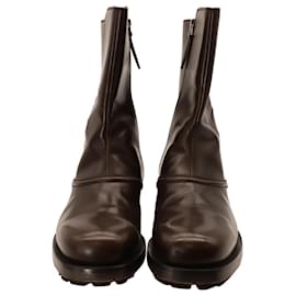 Ermenegildo Zegna-Ermenegildo Zegna Ankle Boots in Brown Leather -Brown