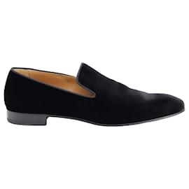 Christian Louboutin-Christian Louboutin Dandelion Loafers in Black Velvet -Black