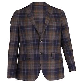 Etro Plaid Single Breasted Blazer in Multicolor Wool Other Python print