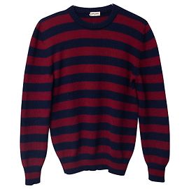 Saint Laurent Gestreifter Pullover aus Rot/Blauer Wolle Rot