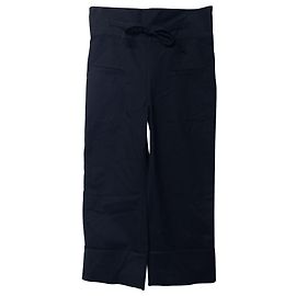 Loewe Geraffte Hose mit Gürtel aus schwarzer Baumwolle Schwarz