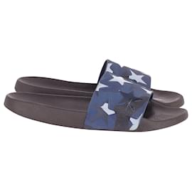 Valentino Garavani-Valentino Garavani Stars Camo Design Slides in Navy Blue Rubber-Blue,Navy blue