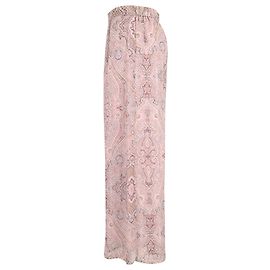 Calça Lounge com estampa Paisley Zimmermann em seda bege Bege
