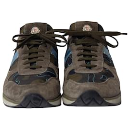 Moncler-Moncler Montego Sneakers in Multicolor Suede-Other,Python print
