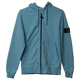 Sudadera con capucha y cremallera Stone Island de algodón azul cielo Azul Azul claro