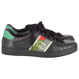 Gucci-Gucci GG Ace Sneaker in Black Print Leather-Other
