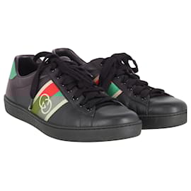 Gucci-Gucci GG Ace Sneaker in Black Print Leather-Other