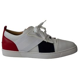 Sneakers Christian Louboutin Elastikid in pelle bianca Bianco