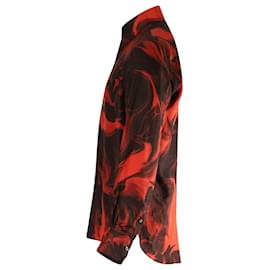 Gucci-Gucci Printed Button-Down Shirt in Red Silk-Red