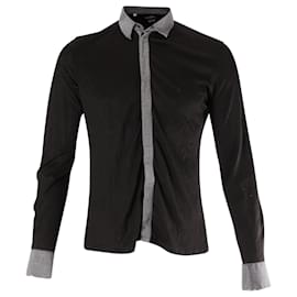 Dolce & Gabbana-Dolce & Gabbana Button-down-Hemd aus schwarzer Baumwolle-Schwarz