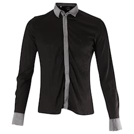 Dolce & Gabbana Camicia Button Down in Cotone Nero Nero