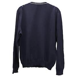 Jil Sander-Jil Sander Window Pane Plaid Sweater in Navy Blue Cotton-Blue,Navy blue