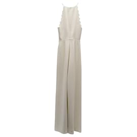 Zimmermann-Zimmermann Scalloped Halter Jumpsuit in White Viscose -White