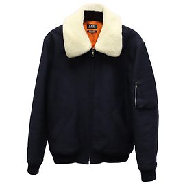 Apc a.P.C. Blouson “New Ben” Jacket in Dark Blue Wool Blue