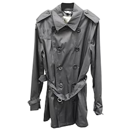 Burberry-Burberry Lightweight Trench Coat in Grey Polyester-Grey