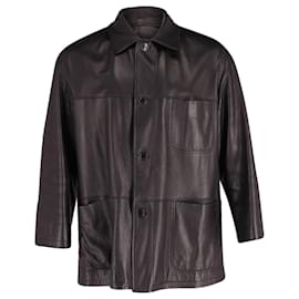 Ermenegildo Zegna-Ermenegildo Zegna Four Pocket Detail Jacket in Black Leather-Black