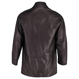 Ermenegildo Zegna-Ermenegildo Zegna Four Pocket Detail Jacket in Black Leather-Black