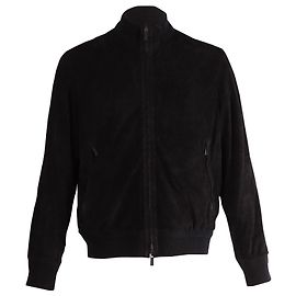 Ermenegildo Zegna Bomber Jacket in Black Lamb Leather  Black
