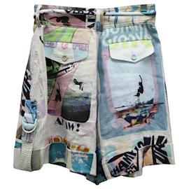 Zimmermann- Zimmermann Printed Safari Shorts in Multicolor Linen -Other