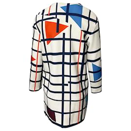 Rejina Pyo-Rejina Pyo Leichter Mantel mit geometrischem Muster aus weißer Viskose-Weiß