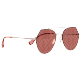 Fendi-Fendi Eyeline Pilotenbrille aus rotem Metall-Rot