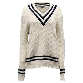Michael Kors-Michael Kors Varsity Knit Sweater in Beige Wool-Beige