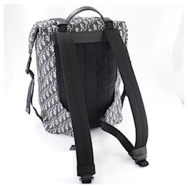 Christian Dior-* Christian Dior Oblique Safari Backpack Rucksack Canvas Dark Blue Navy Men's Dior Monogram Logo Light-Navy blue