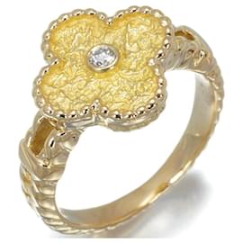 Van Cleef & Arpels-*Van Cleef & Arpels Diamond Ring Vintage Alhambra-Golden,Yellow