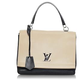 Louis Vuitton-Louis Vuitton White LockMe II Satchel-Black,White