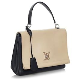 Louis Vuitton-Louis Vuitton White LockMe II Satchel-Black,White