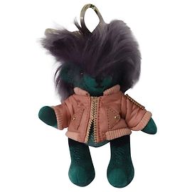 Ciondolo per borsa Burberry Punk Bear in cotone verde Verde