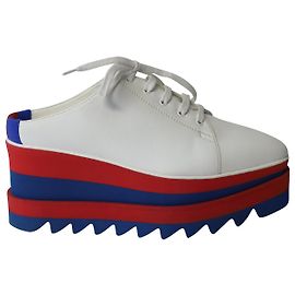 Stella Mc Cartney Stella Mccartney Elyse Platform Brogues in White Vegan Leather  White