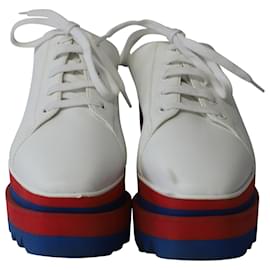 Stella Mc Cartney-Zapatos brogue con plataforma Elyse de Stella Mccartney en cuero vegano blanco-Blanco