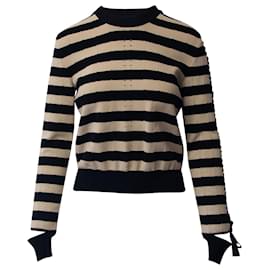 Fendi-Fendi Striped Pullover in Black/Nude Wool-Other