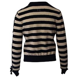 Fendi-Fendi Striped Pullover in Black/Nude Wool-Other