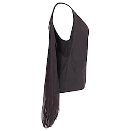 Fendi-Fendi V-Neck Sleeveless Top in Black Silk-Black