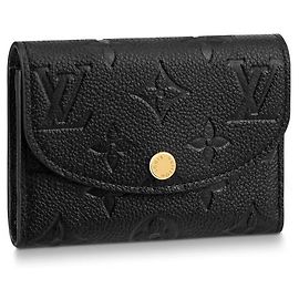 Louis Vuitton Rosalie Monogram Empreinte Leather Wallet Black Black
