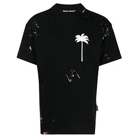 Palm Angels Splatter logo print T-shirt Black