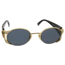 Gianni Versace65 Gafas de sol Negro Oro Auth am3179 Negro Dorado