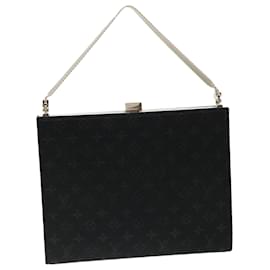 Louis Vuitton-LOUIS VUITTON Monogram Satin Ange MM Hand Bag Black M92101 LV Auth 31990a-Black
