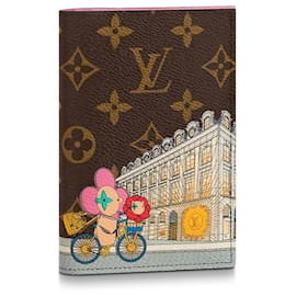 Louis Vuitton-Animación de Navidad de portada de pasaporte LV-Rosa
