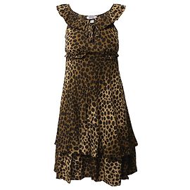 Moschino Cheap and Chic Robe mi-longue à imprimé léopard en soie multicolore Autre