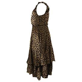 Moschino Cheap And Chic-Moschino Cheap and Chic Robe mi-longue à imprimé léopard en soie multicolore-Autre