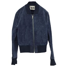 Acne Studios McKenzie Bomber Jacket in Navy Blue Suede Blue Navy blue