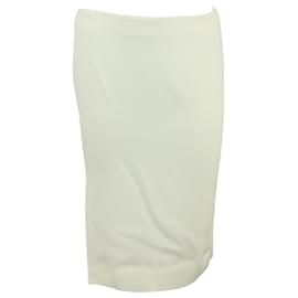 Alexander Mcqueen-Alexander McQueen Crepe Midi Pencil Skirt in Ivory Acetate-White,Cream
